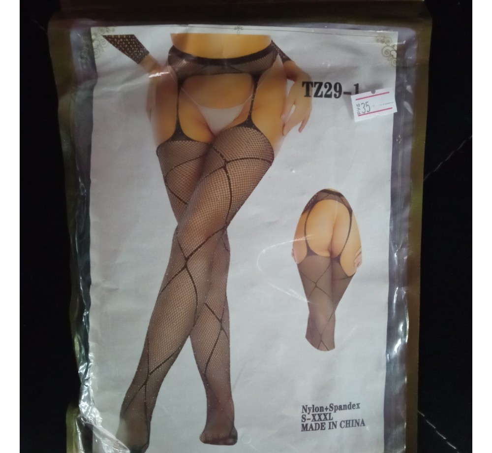 Соблазнительные чулки с поясом S-M-L Черный Соблазнительные чулки с поясом S-M-L Черный