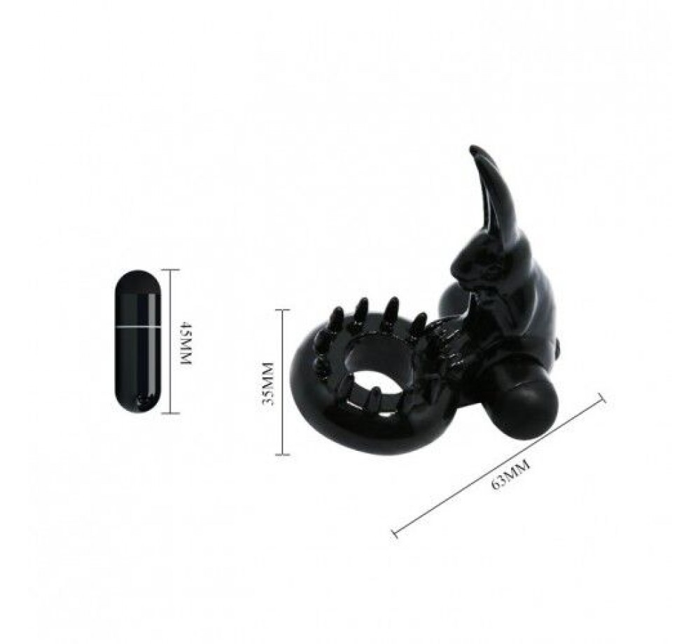 Эрекционное черное кольцо Baile с вибрацией Кролик Эрекционное черное кольцо Baile с вибрацией Кролик
