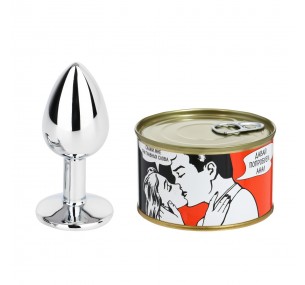 Анальная пробка "Скажи мне три главных слова", консервированная, алюминий, d=2,7 см Анальная пробка "Скажи мне три главных слова", консервированная, алюминий, d=2,7 см