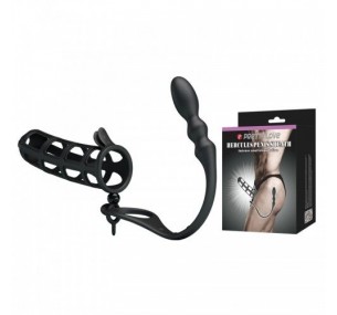 Насадка на член с ребристым анальным плагом Насадка на член с ребристым анальным плагом