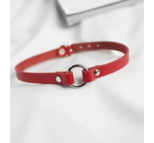 Чокер Клара (Carla),натуральная кожа,цвет красный 