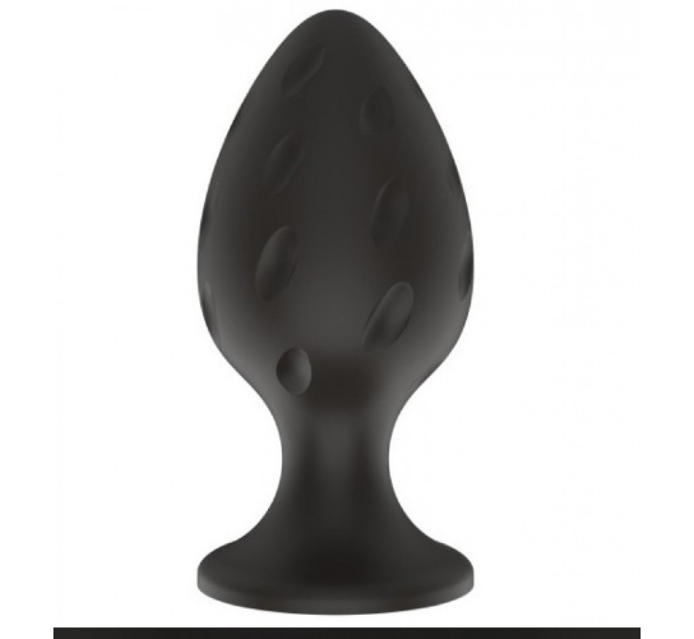 Черная силиконовая анальная рельефная пробка S Черная силиконовая анальная рельефная пробка S