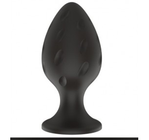 Черная силиконовая анальная рельефная пробка S Черная силиконовая анальная рельефная пробка S