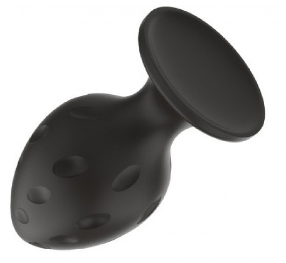 Черная силиконовая анальная рельефная пробка S Черная силиконовая анальная рельефная пробка S