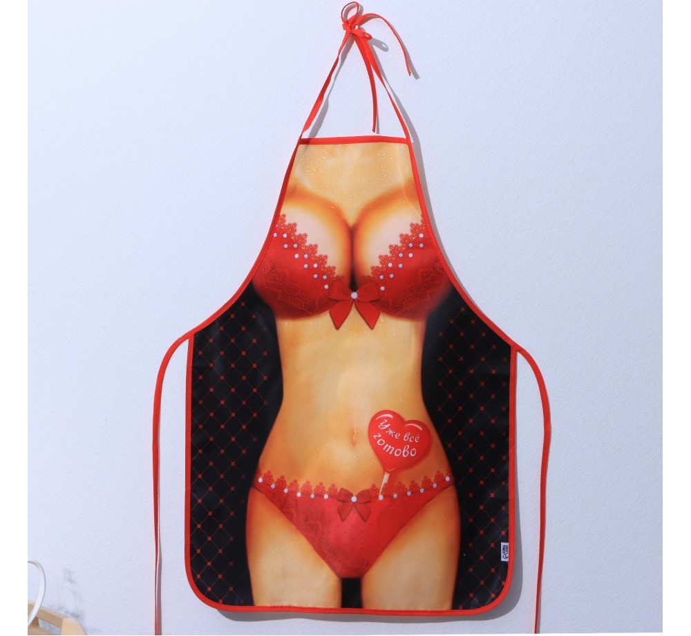 Фартук текстиль "Уже все готово",размер 50 см х 70 см.