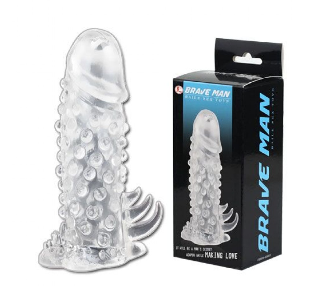 Насадка на пенис со клиторальным стимулятором Brave Man