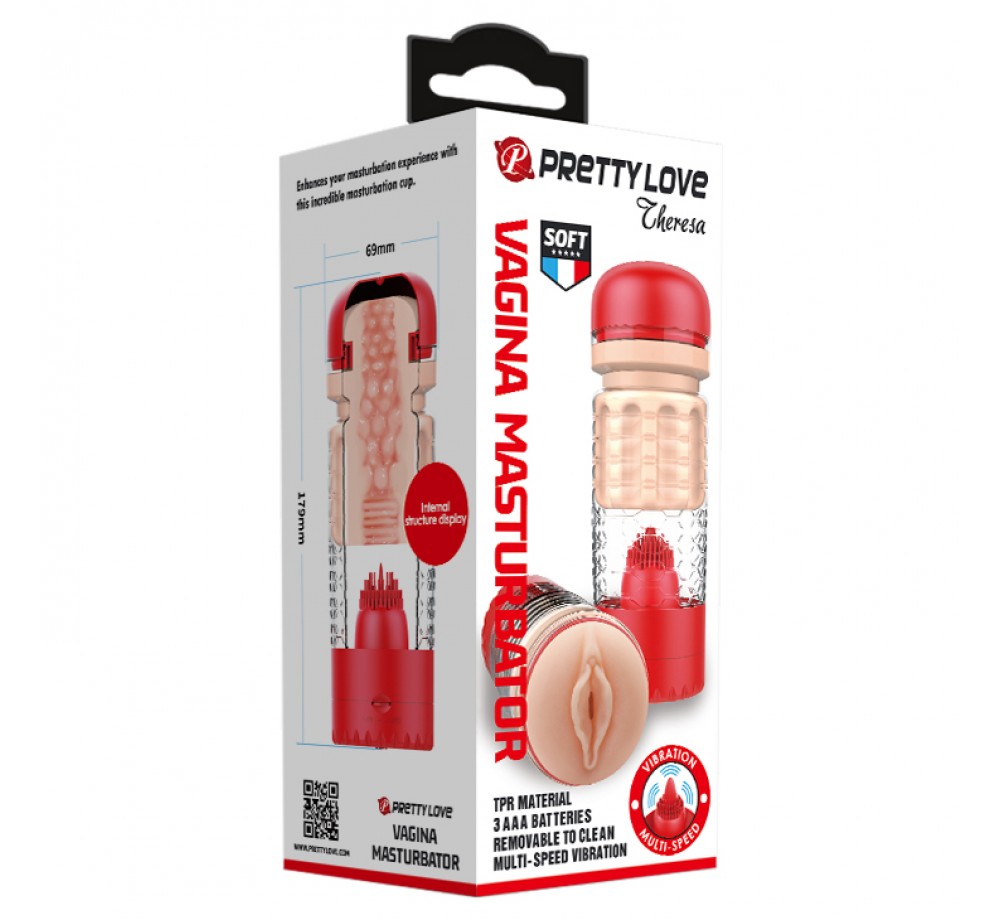 Мастурбатор с вибрацией Emily multi-speed BM-00900T65-1,красный