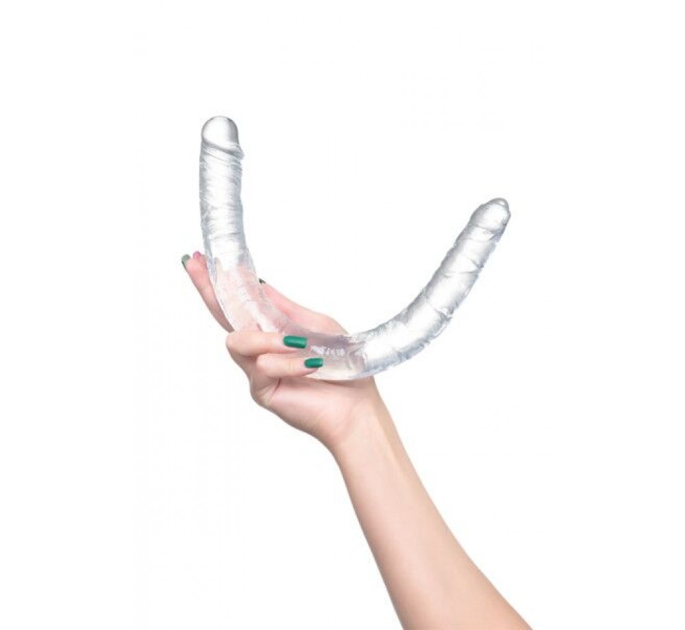 Фаллоимитатор двусторонний TOYFA Double Dildo, прозрачный, 40 см Фаллоимитатор двусторонний TOYFA Double Dildo, прозрачный, 40 см