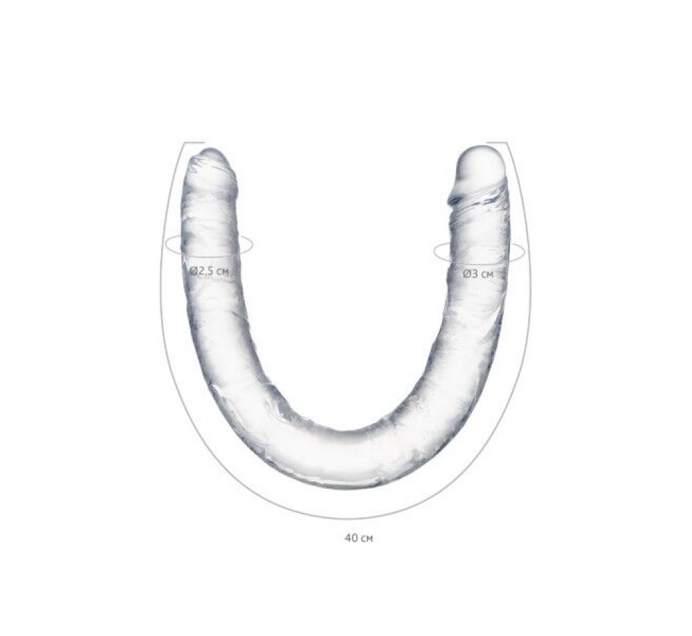 Фаллоимитатор двусторонний TOYFA Double Dildo, прозрачный, 40 см Фаллоимитатор двусторонний TOYFA Double Dildo, прозрачный, 40 см