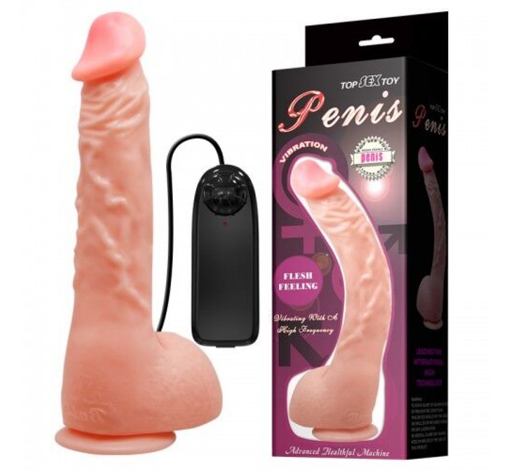 Вибратор реалистичный Baile с большой мошонкой