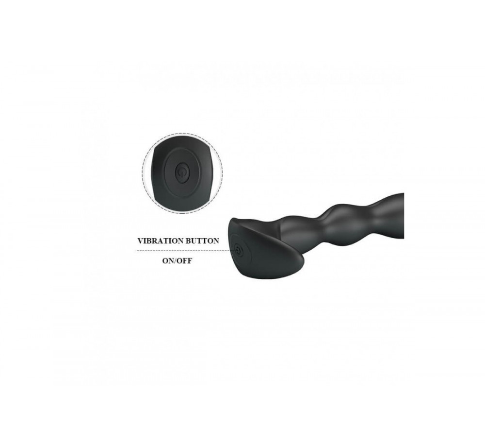 Массажер простаты с 12 режимами вибрации,перезаряжаемый,цвет черный,BI-040068 Массажер простаты с 12 режимами вибрации,перезаряжаемый,цвет черный,BI-040068