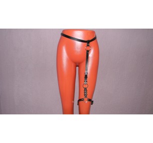 Гартер регулируемый по длине,натуральная кожа, черный,Dorothea, размер OS, арт 3292-4 