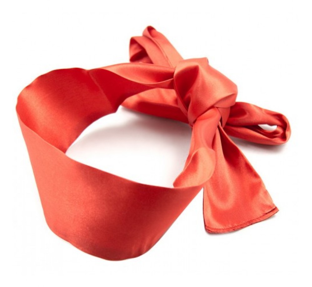 Красная сатиновая маска-лента на глаза