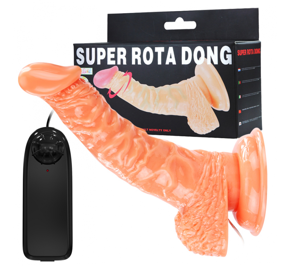 Ротатор на присоске с мошонкой реалистик, L - 16 см, D - 3,7 см, ТПР, мультискоростной Ротатор на присоске с мошонкой реалистик, L - 16 см, D - 3,7 см, ТПР, мультискоростной