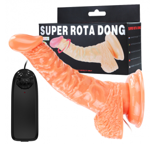 Ротатор на присоске с мошонкой реалистик, L - 16 см, D - 3,7 см, ТПР, мультискоростной Ротатор на присоске с мошонкой реалистик, L - 16 см, D - 3,7 см, ТПР, мультискоростной